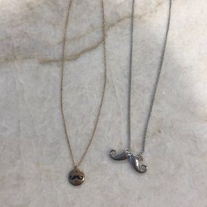 Set of 2 mustache necklaces